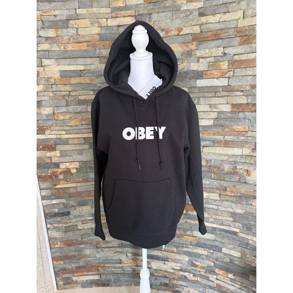 Obey Classic Logo Black Pullover Hoodie | NWT | Unisex Adult Size Small